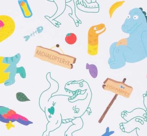 LIBRO OMY CON DIBUJOS Y PEGATINAS-DINOS - Imagen 4
