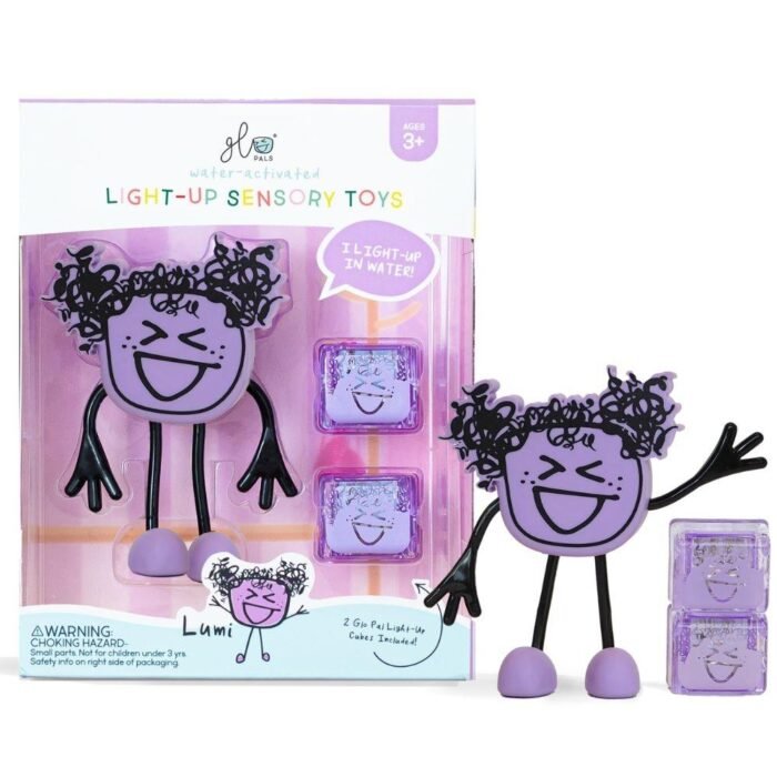 SET PERSONAJE + 2 CUBOS DE LUZ Glo Pals.  . Lila