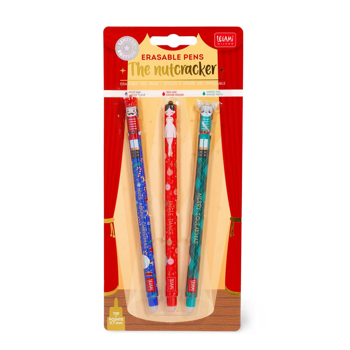 Set de 3 Bolígrafos de Gel Borrables - The Nutcracker - Erasable Pen. Legami - Imagen 4