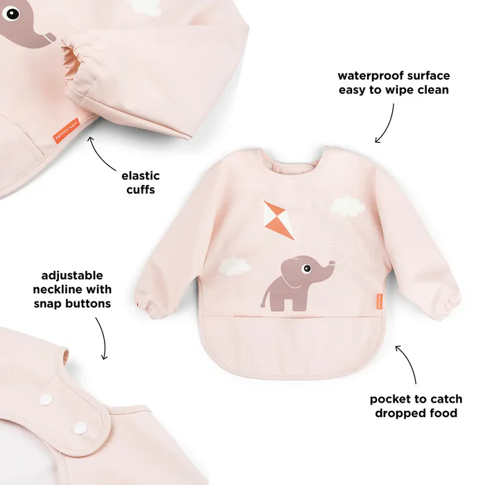 Babero con bolsillo y mangas Playground Rosa - Imagen 7