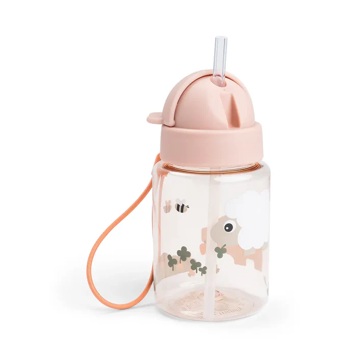 Botella con Pajita - Tiny farm - Rosa - 280 ml - Imagen 5