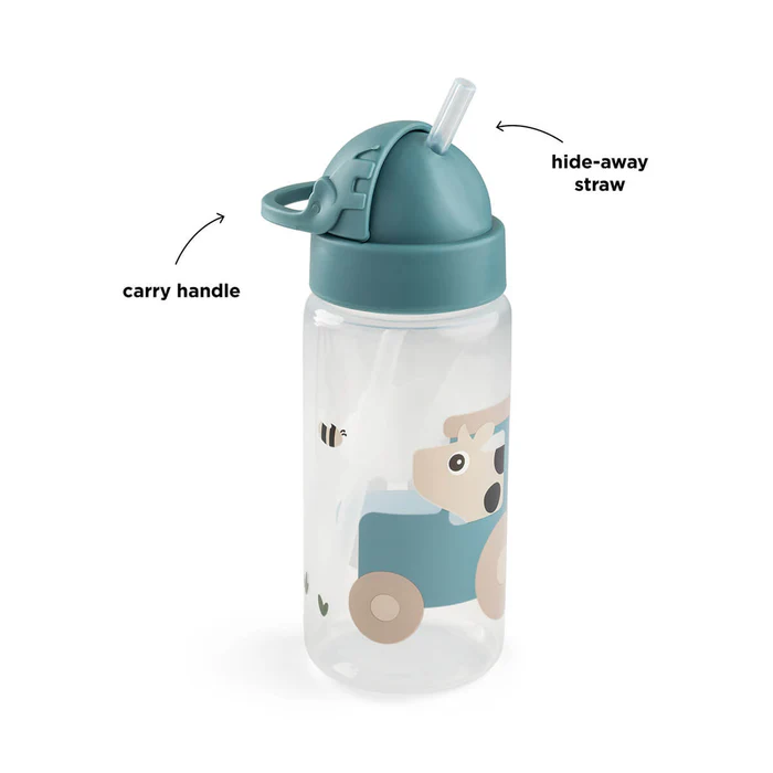 Botella de paja - Tiny farm - Azul - 350 ml - Imagen 3