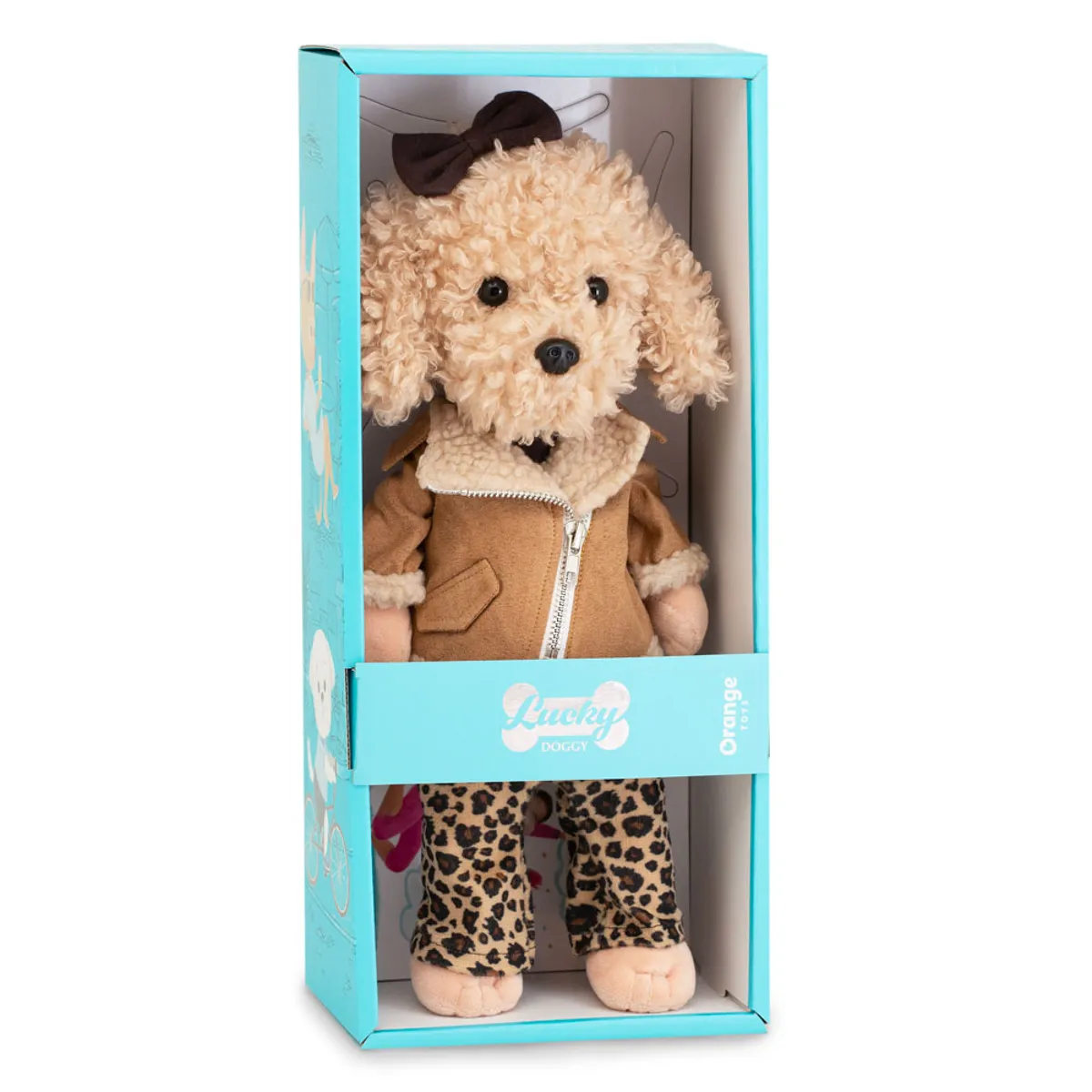 Peluche Lucky Doggy, Lucky Fendy: Traje de leopardo 38 cm - Imagen 3