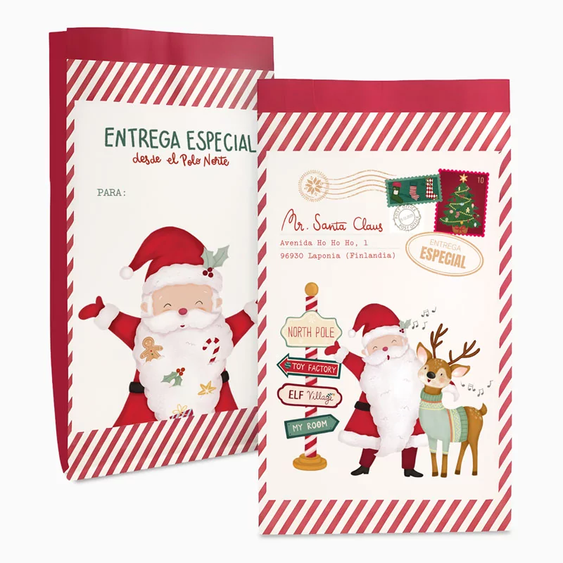 Saco XL Papel para Regalo ¡Llega Papá Noel! - Imagen 4